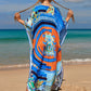 Colorful Print Plus Size Swimsuit Cover Up - V-Neck Kaftans