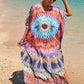 Colorful Print Plus Size Swimsuit Cover Up - V-Neck Kaftans