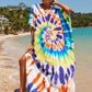 Colorful Print Plus Size Swimsuit Cover Up - V-Neck Kaftans