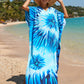 Colorful Print Plus Size Swimsuit Cover Up - V-Neck Kaftans