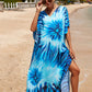 Colorful Print Plus Size Swimsuit Cover Up - V-Neck Kaftans