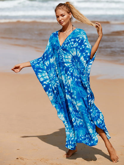 Plus Size Zebra Print Beach Caftan Dress