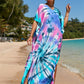 Colorful Print Plus Size Swimsuit Cover Up - V-Neck Kaftans