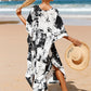 Plus Size Zebra Print Beach Caftan Dress