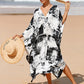 Plus Size Zebra Print Beach Caftan Dress