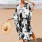 Plus Size Zebra Print Beach Caftan Dress