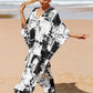 Plus Size Zebra Print Beach Caftan Dress