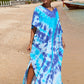 Colorful Print Plus Size Swimsuit Cover Up - V-Neck Kaftans