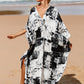 Plus Size Zebra Print Beach Caftan Dress