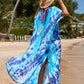 Colorful Print Plus Size Swimsuit Cover Up - V-Neck Kaftans