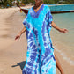 Colorful Print Plus Size Swimsuit Cover Up - V-Neck Kaftans