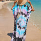 Colorful Print Plus Size Swimsuit Cover Up - V-Neck Kaftans