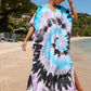 Colorful Print Plus Size Swimsuit Cover Up - V-Neck Kaftans