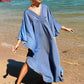 V-Neck Batwing Sleeve Plus Size Beach Caftan