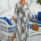 Plus Size Zebra Print Beach Caftan Dress