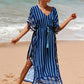 V-Neck Plus Size Caftan Swimsuit Cover Up with Side Split