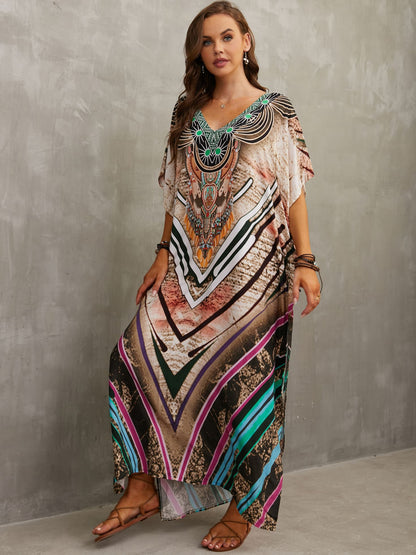 Print Kaftan Beach Loungewear Dress for Women