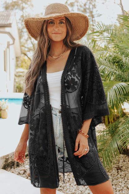 Sexy Lace Kimono Robe: Women's Swimsuit Cover Up & Lingerie