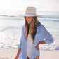 Women's Long Sleeve Button-Down Beach Shirt Cover Up