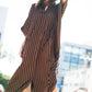 Plus Size Striped Print Beach Kaftan Dress - Button-Up Cover Up