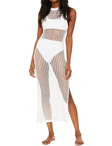 Women's Crochet Sleeveless Swimsuit Cover Up Beach Dress