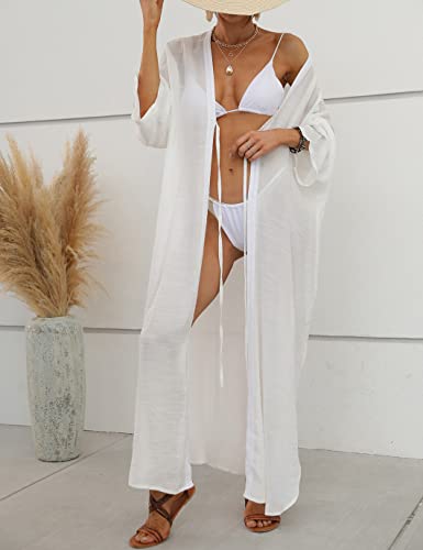 Plus Size Long Kimono Swimsuit Cover Up