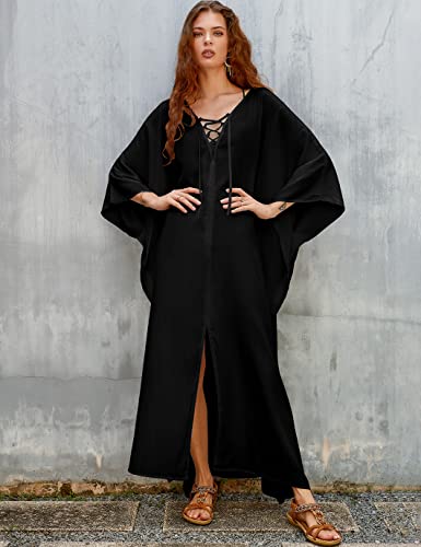 Women's Loose V-Neck Beach Caftan Cover Up Dress