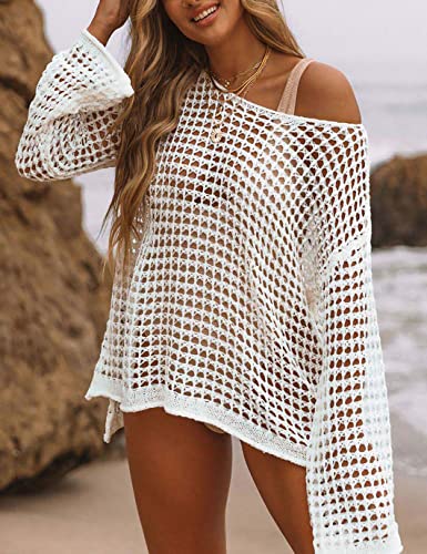 Women's Sexy Off-Shoulder Crochet Bikini Cover Up